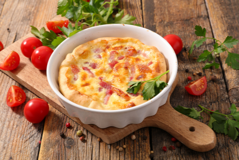 Cheesy Bacon & Corn Quiche - SPRING!