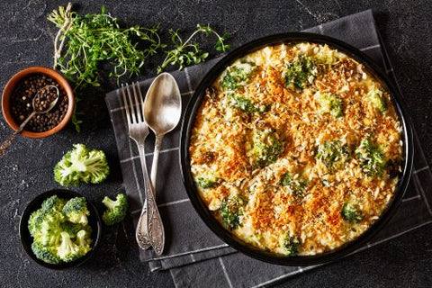 Chicken Broccoli Bake with Pangrattato (Italian Bread Topping) - CREAMY COMFORT FOOD