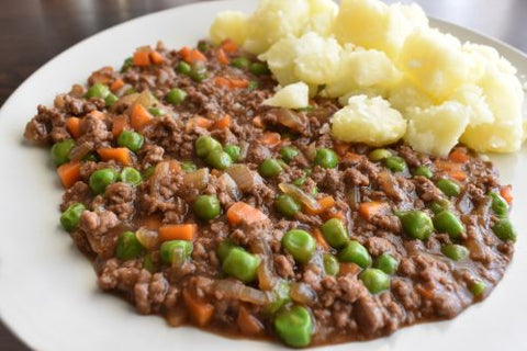 Savoury Mince - BUTTERED POTATOES